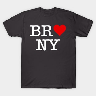 B, R, HEART, N, Y - White Text T-Shirt